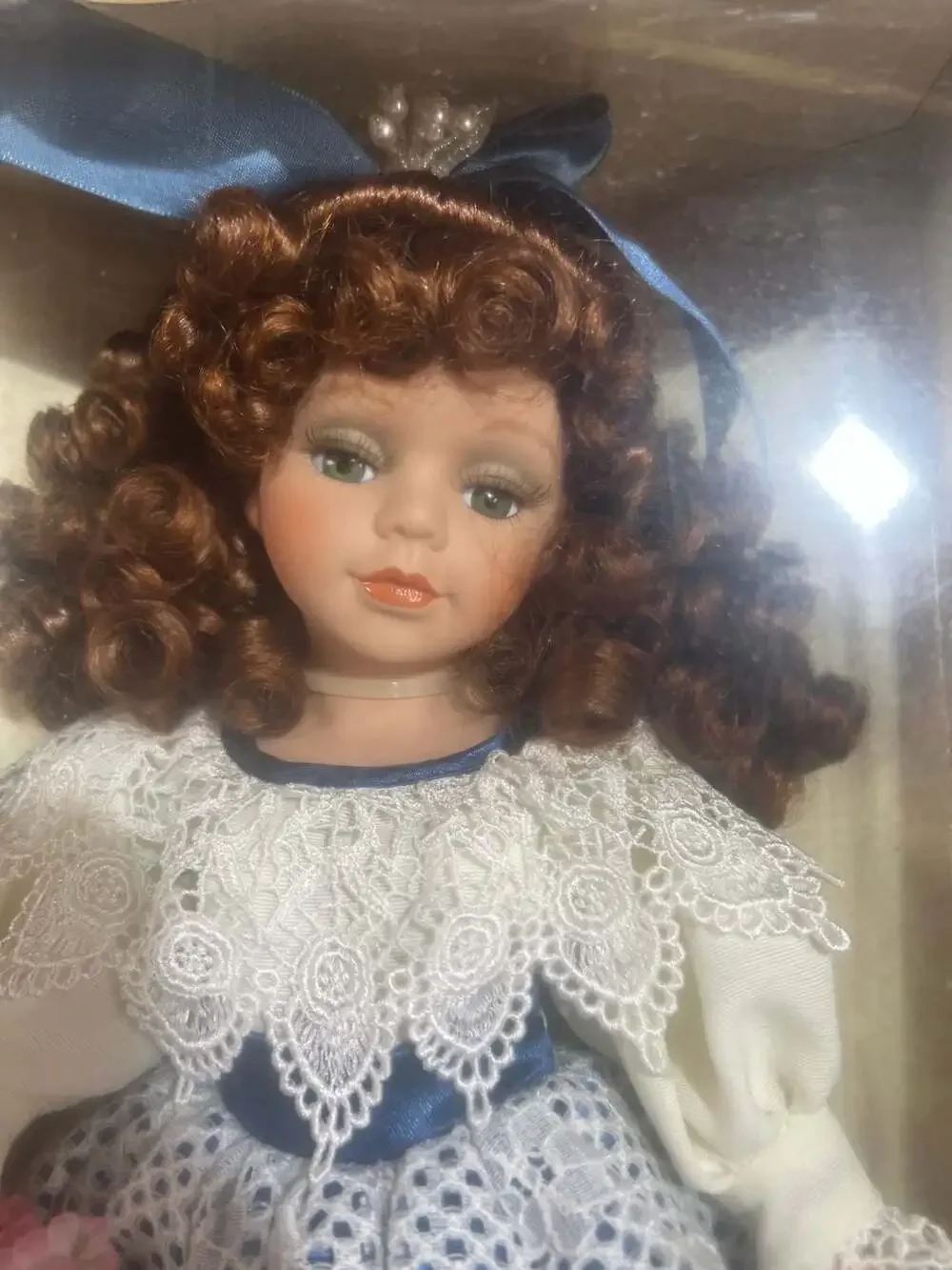Collector's Choice Limited Edition Fine Bisque Porcelain Doll with Basket